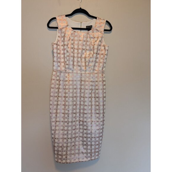 Kate & Lily Sleeveless Geometric Print Sheath Dress Size 6 Corpcore Academia - Picture 1 of 5